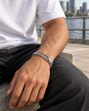 Curb and Box Layer Bracelet — styling look one