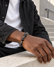 Dark Cross Bead Bracelet — styling look one