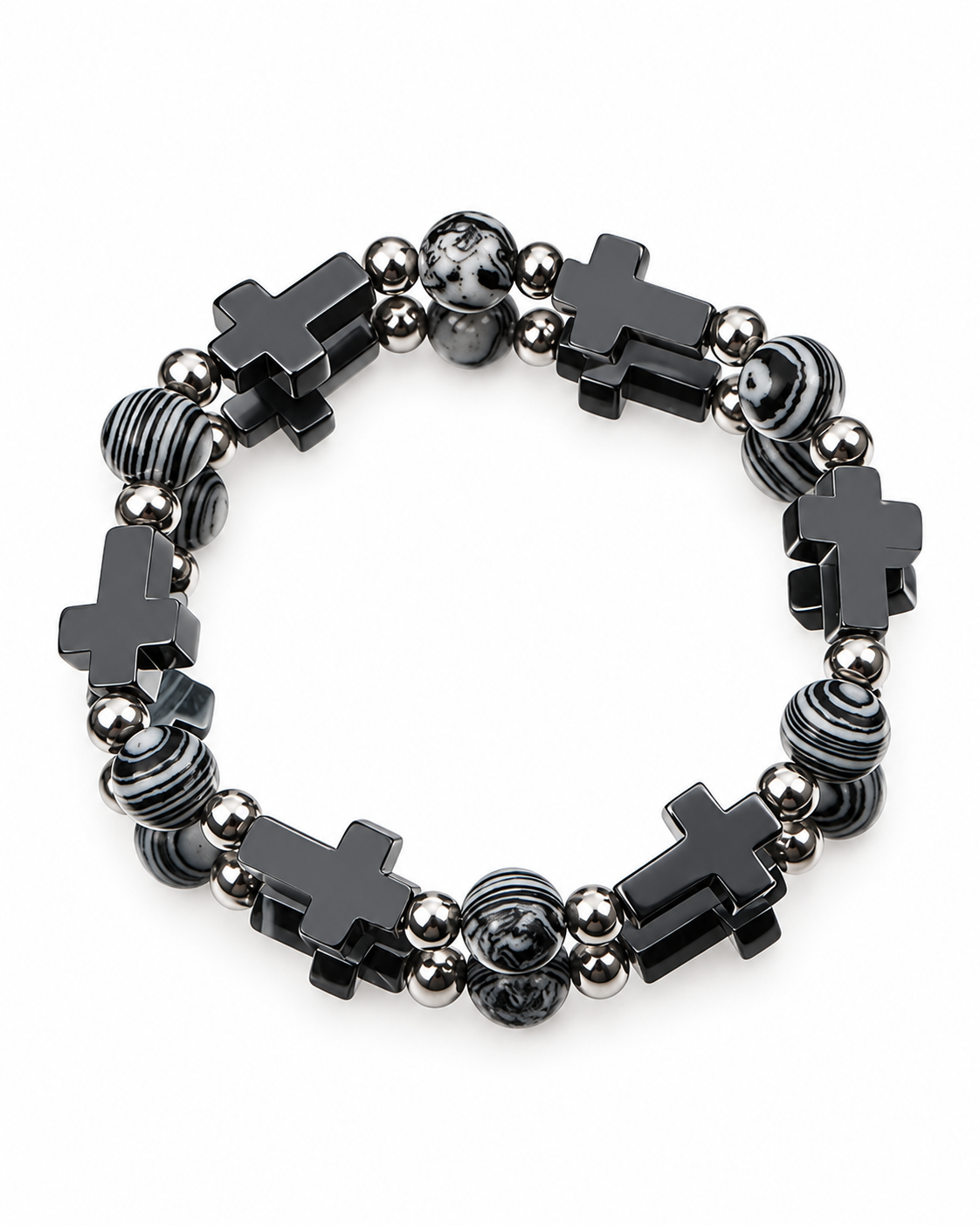 Dark Cross Bead Bracelet — product view