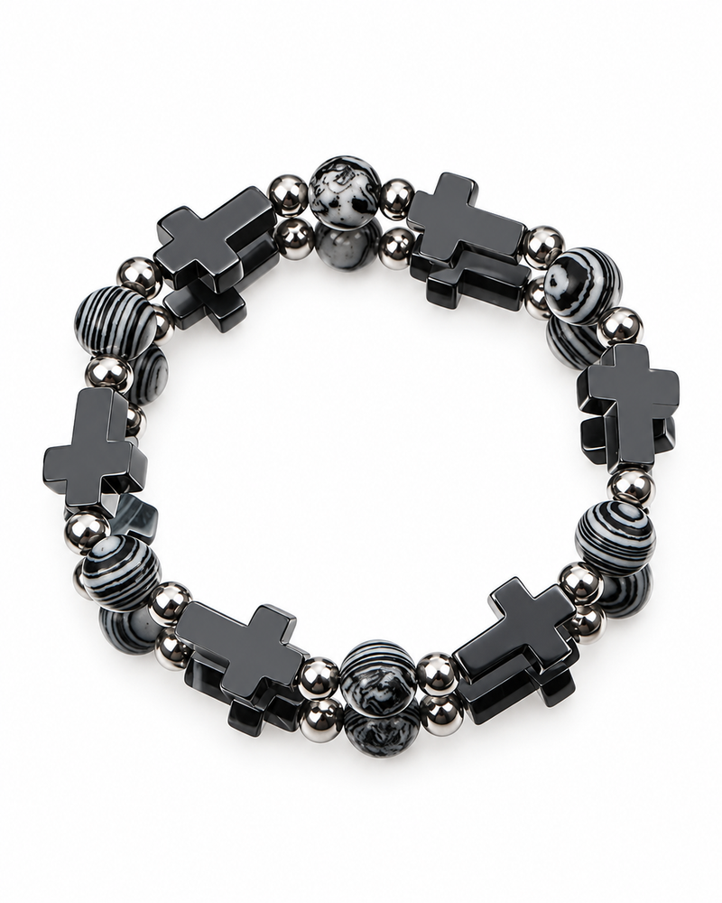 Dark Cross Bead Bracelet — product view
