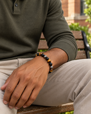 Earth Contrast Bead Bracelet — alternative styling