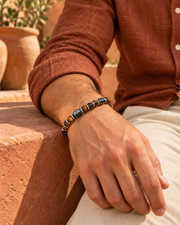 Earth Cylinder Bead Bracelet — styling look one