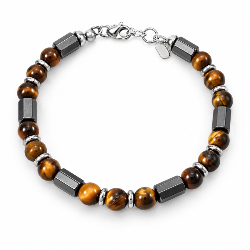 Earth Cylinder Bead Bracelet — product view
