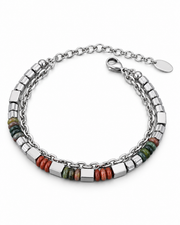 Earthtone Silver Layer Bracelet — product view