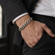 Faceted Curb Bracelet — tailored styling