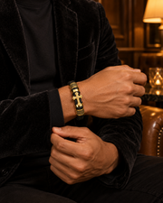 Gold Cross Braid Bracelet — styling look one