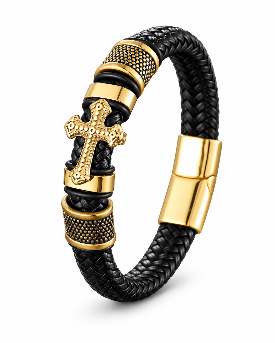 Gold Cross Braid Bracelet — product view