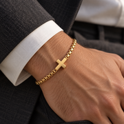 Gold Cross Link Bracelet — tailored styling