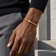 Gold Cross Link Bracelet — casual styling