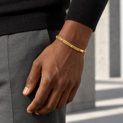 Gold Mesh Segment Bracelet — casual styling