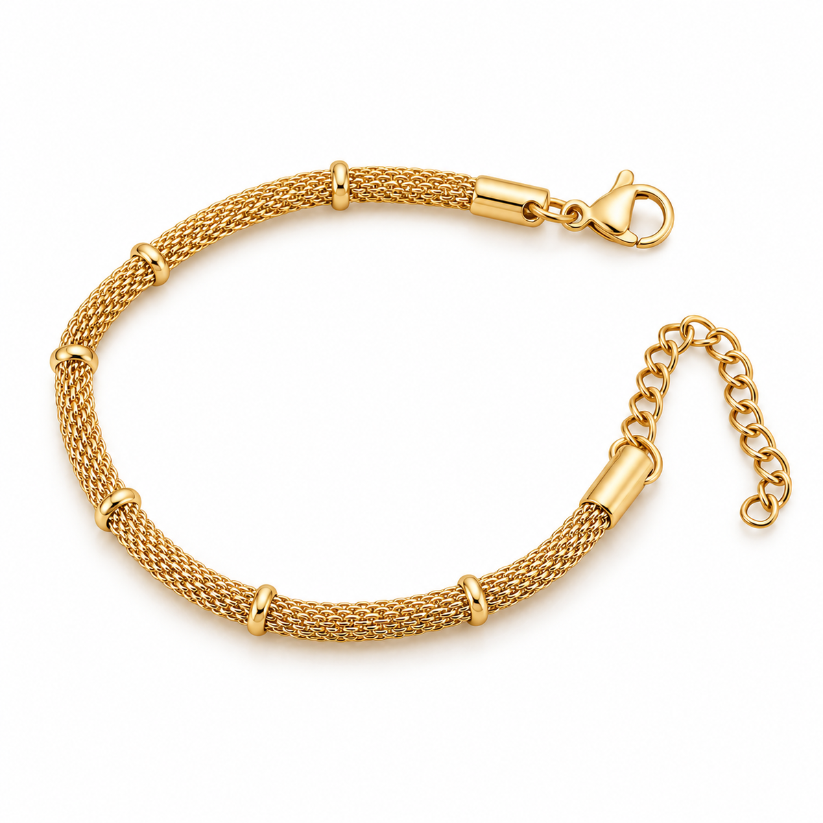 Gold Mesh Segment Bracelet — product view