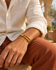 Golden Cable Cuff — styling look one