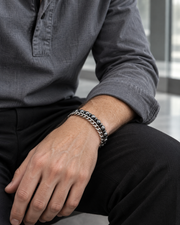 Graphite Bead Chain Bracelet — styling look one