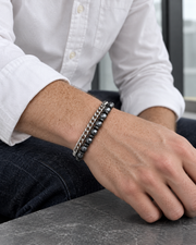 Graphite Bead Chain Bracelet — alternative styling