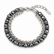 Graphite Bead Chain Bracelet — product view