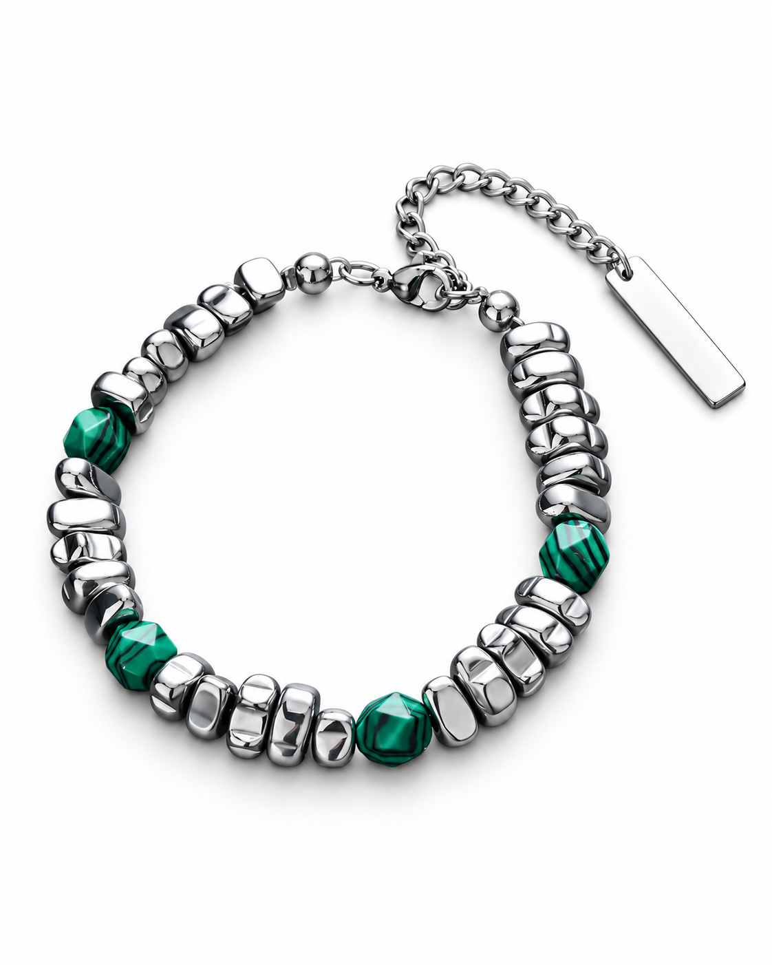 Green Facet Nugget Bracelet — product view