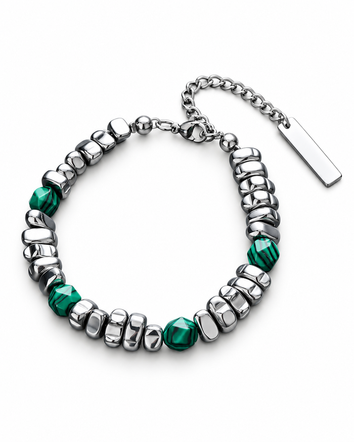 Green Facet Nugget Bracelet — product view