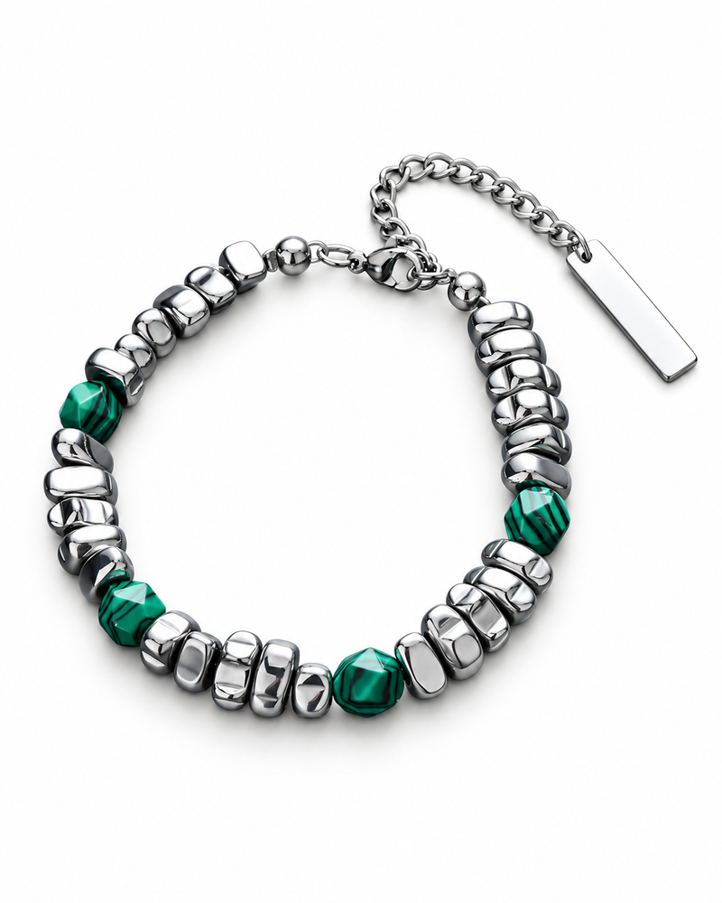 Green Facet Nugget Bracelet — product view