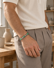Green Layer Bead Bracelet — styling look one