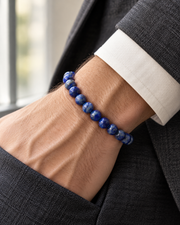 Lapis Blue Bead Bracelet — tailored styling