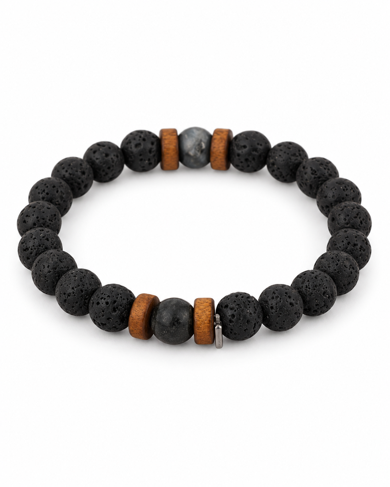 Lava and Wood Accent Bracelet — product view