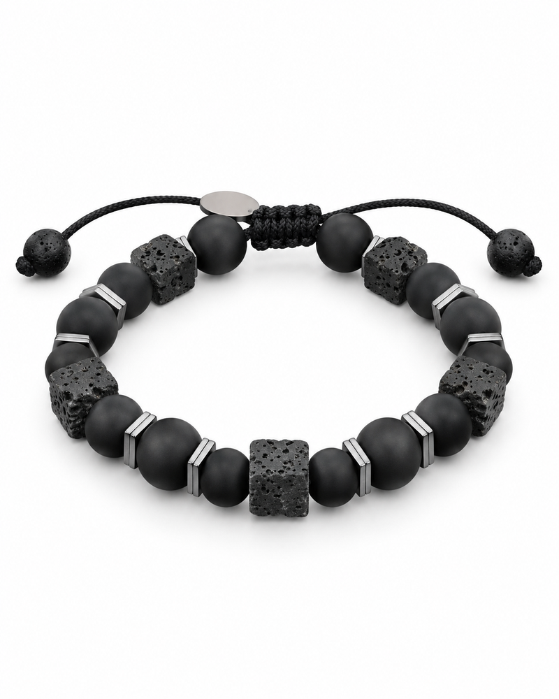 Lava Cube Cord Bracelet — product view
