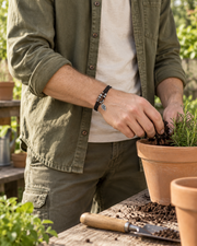 Leaf Detail Cord Bracelet — contextual scene