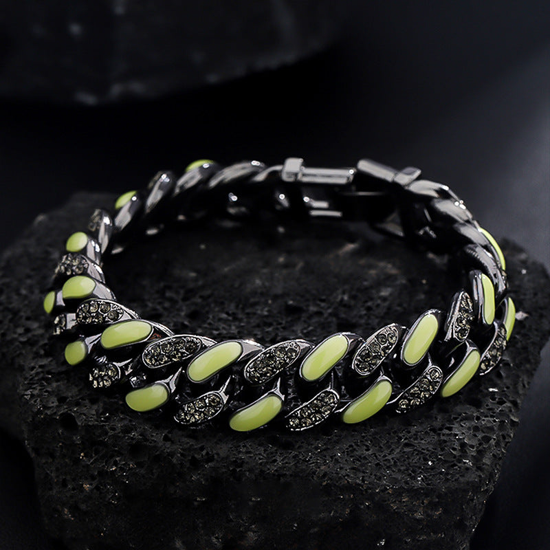 Lime Inlay Curb Bracelet