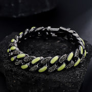 Lime Inlay Curb Bracelet — product details
