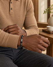 Meander Detail Bead Bracelet — styling look one