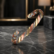 Men's Three-Tone Twisted Copper Cuff in three-tone copper – front view