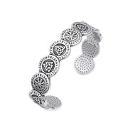 Men's Symbol Circle Cuff in Silver-Tone Steel – front view