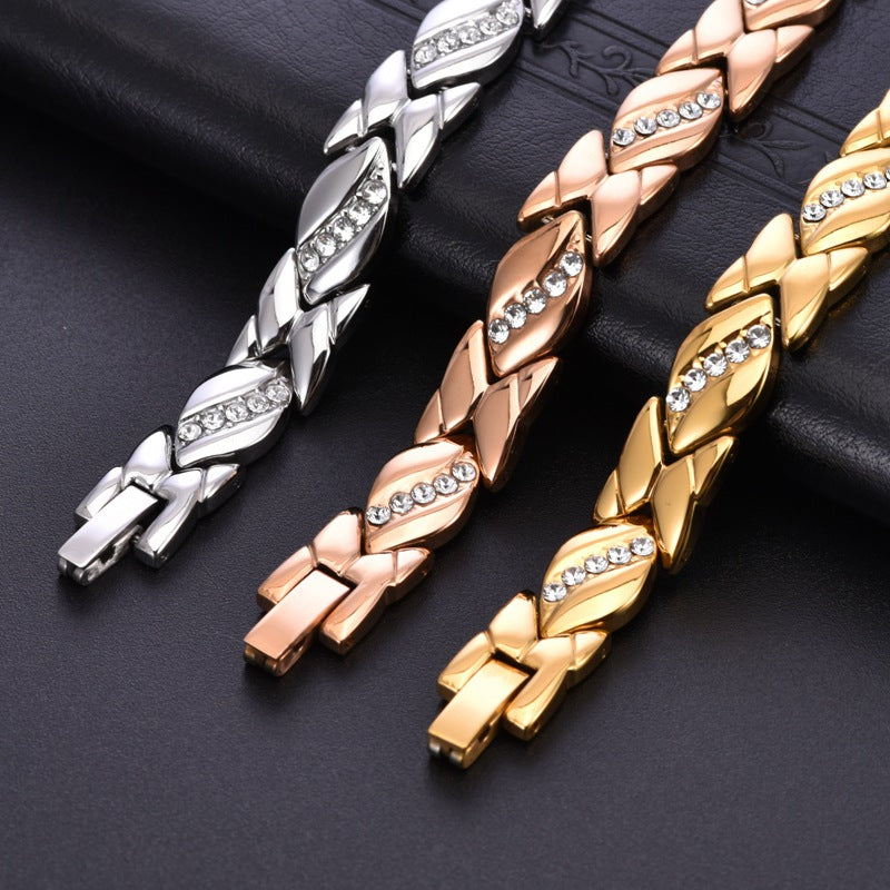 Men's Chevron Inlay Bracelet in Gold Plated 304 Stainless Steel – original detail
