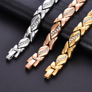 Men's Chevron Inlay Bracelet in Gold Plated 304 Stainless Steel – original detail