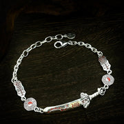 Men's Seven-Star Sword Bracelet in Sterling Silver – original sword and yin-yang detail