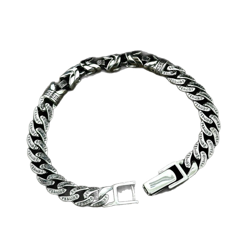 Men's Half Weave Bracelet in Sterling Silver – front view