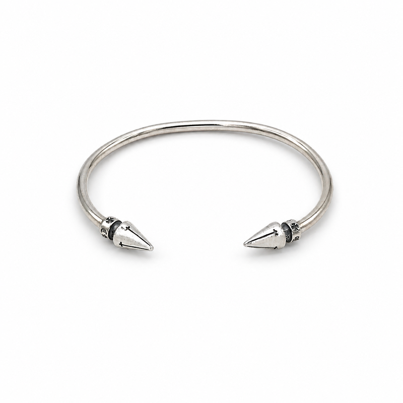 Men's Spike Tip Cuff in Sterling Silver – front view