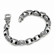 Men's Vajra Relief Bracelet in Sterling Silver – front view