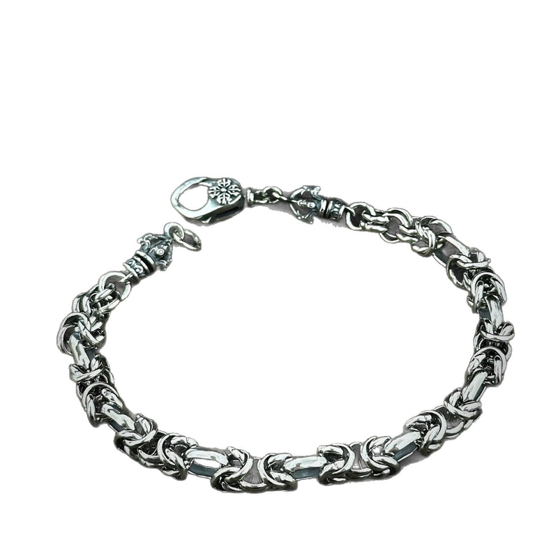 Men's Vajra Loop Bracelet in Sterling Silver – front view