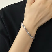 Men's Vajra Loop Bracelet in Sterling Silver – on wrist