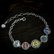 Men's Five Colour Medallion Bracelet in 925 Sterling Silver with Enamel – original product detail