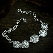 Men's Five Colour Medallion Bracelet in 925 Sterling Silver with Enamel – original product detail