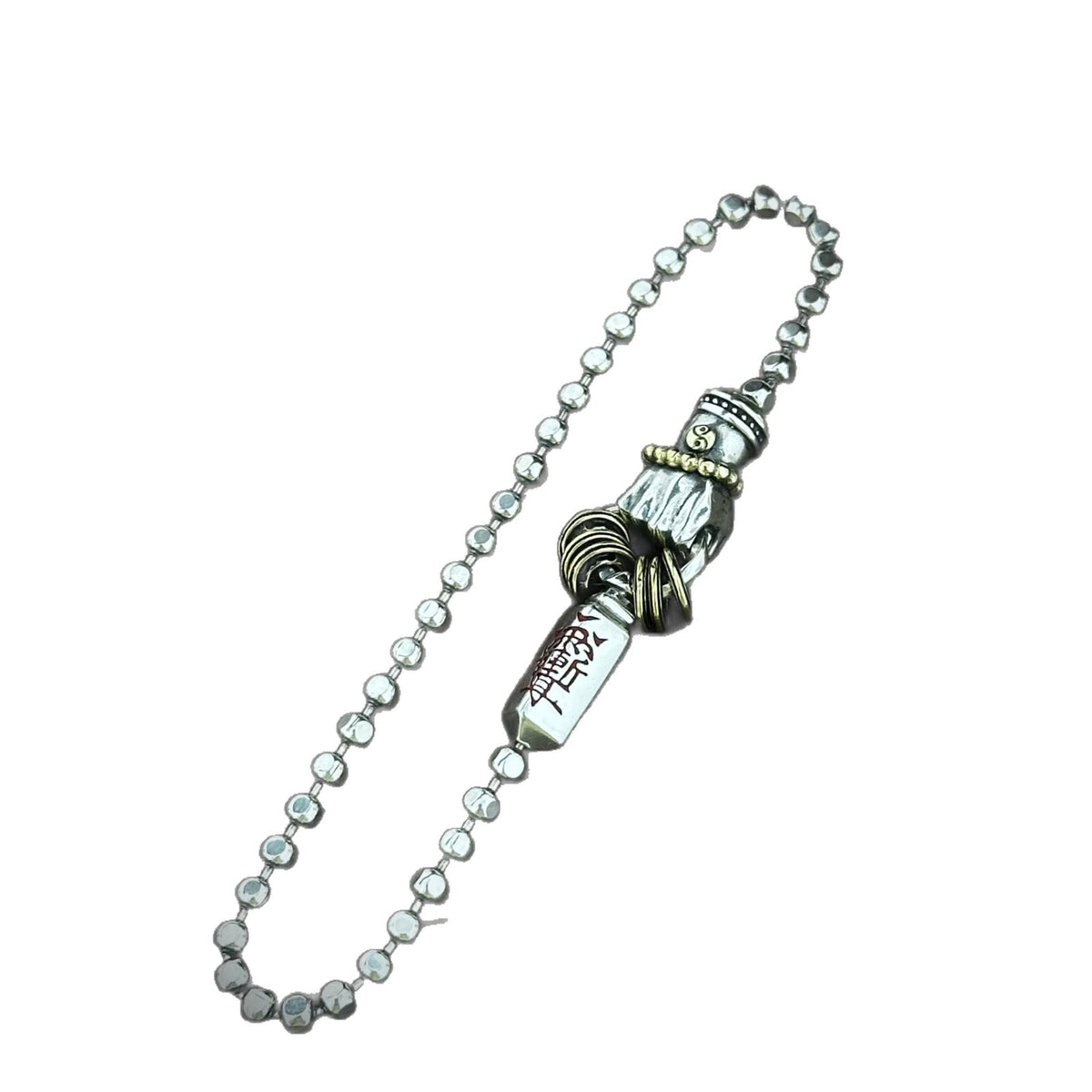 Men's Ritual Hilt Sterling Silver Bracelet in Sterling Silver with Gold-Tone Accents – front view