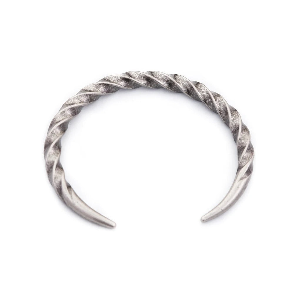 Men's Twisted Horn Cuff in silver-tone Steel – front view