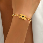 Men's Ace Panel Bracelet in Gold-Tone Plated Steel – original detail