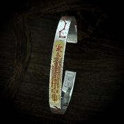 Men's Talisman Panel Cuff in Sterling Silver – original detail of engraved calligraphy