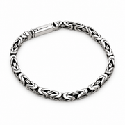 Men's Point Weave Sterling Silver Bracelet in Sterling Silver – front view