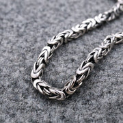 Men's Point Weave Sterling Silver Bracelet in Sterling Silver – original pointed link covers and twisted inner loops detail