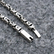 Men's Point Weave Sterling Silver Bracelet in Sterling Silver – original open box clasp and spring tongue detail