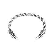 Men's Raven Twist Cuff Bracelet in Steel; Silver-Tone Finish – front view